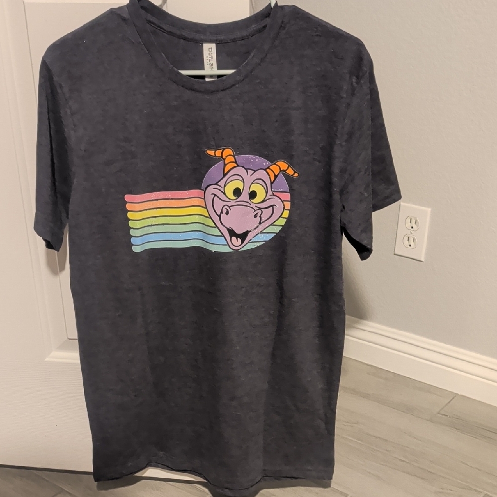 Women's Graphic T-Shirt with Dragon Print - Gray